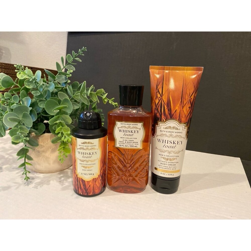 Bath & Body Works Men’s “Whiskey Toast” New 3 Pc Set